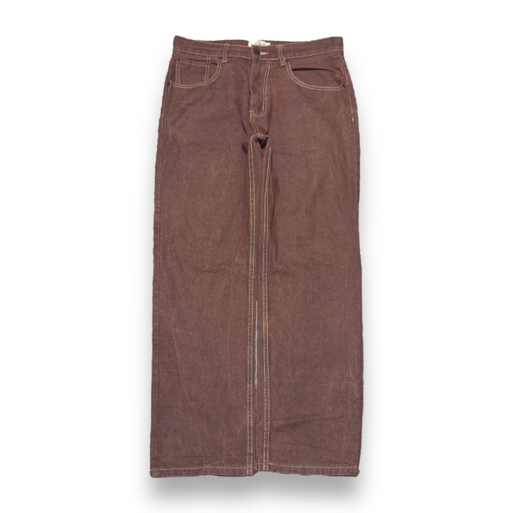 Beyond The Limit Men’s Washed Rust Red Denim Jeans